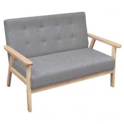VIDAXL Canap&eacute; &agrave; 2 places tissu gris clair