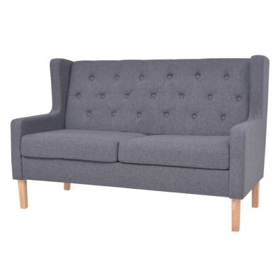 VIDAXL Canap&eacute; &agrave; 2 places Tissu Gris - 