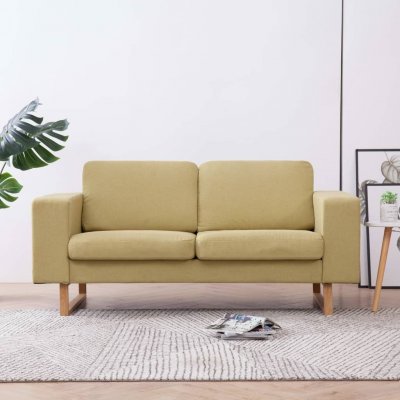 VIDAXL Canap&eacute; &agrave; 2 places Tissu Vert  Green