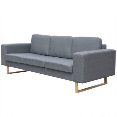VIDAXL Canap&eacute; avec 3 places tissu gris clair