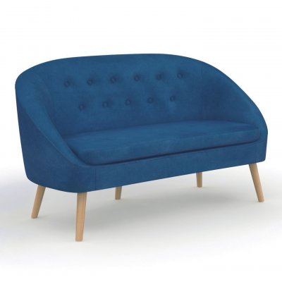 IDMARKET Canap&eacute; banquette en velours SONIA bleu - Bleu