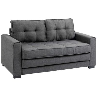 HOMCOM Canap&eacute; convertible 2 places design contemporain tissu gris
