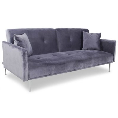 MENZZO Canap&eacute; convertible 3 places Carla Velours Gris 