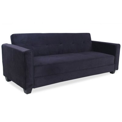 COTECOSY Canap&eacute; convertible 3 places CLAYTON Velours Noir