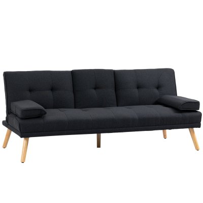 HOMCOM Canap&eacute; convertible 3 places design scandinave tissu anthracite