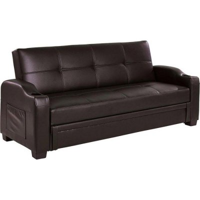 VENTE UNIQUE Canap&eacute; convertible clic clac en simili MIRELLA - Marron 
