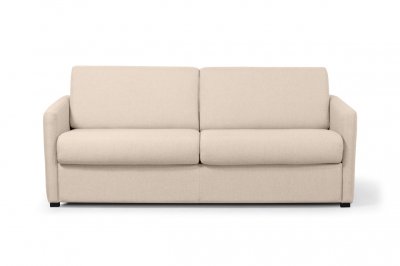 Canap&eacute; Convertible Express 3 places AGATHE en Tissu - Matelas 160x190x13 cm -  Beige