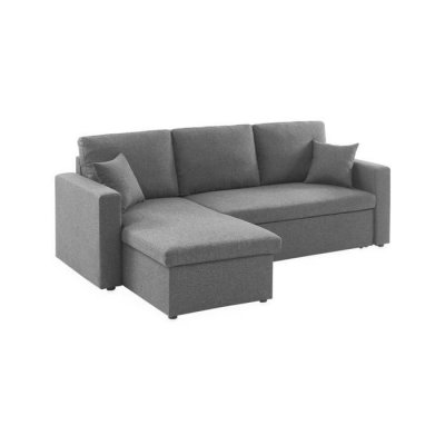 SWEEEK Canap&eacute; d'angle convertible 3 places en tissu gris chin&eacute; fonc&eacute;