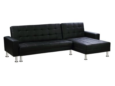 HABITAT ET JARDIN Canap&eacute; d'angle convertible et r&eacute;versible ""theo"" - 4 places - noir