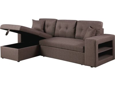 HABITAT ET JARDIN Canap&eacute; d'angle convertible/r&eacute;versible 'Axel' - 3 places - Taupe