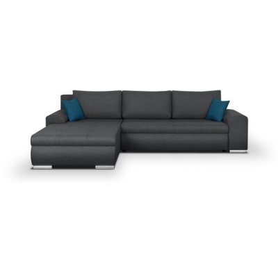 GENERIQUE Canape d'angle convertible r&eacute;versible INDIAN Gris fonc&eacute;