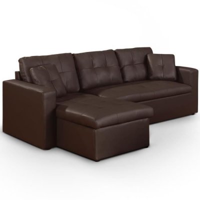 COTECOSY Canap&eacute; d'angle convertible toledo marron