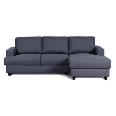 GENERIQUE Canap&eacute; d'angle droit 4 places Paul - Tissu gris anthracite - L 215 x p 140 cm