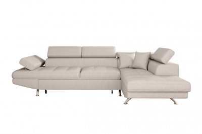 Canap&eacute; d'angle droit convertible 4 &agrave; 5 places CHICAGO, tissu beige