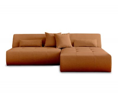 LISA DESIGN Canap&eacute; d'angle r&eacute;versible 4 places en tissu rouille