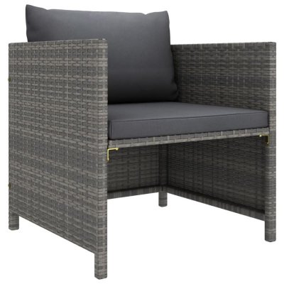 VIDAXL Canap&eacute; de jardin avec coussins Gris R&eacute;sine tress&eacute;e  Gris