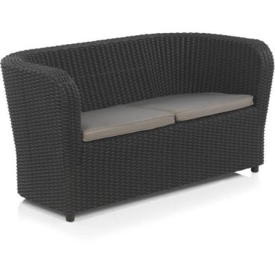 NOVA Canap&eacute; de jardin en r&eacute;sine tress&eacute;e recycl&eacute;e 2 places graphite