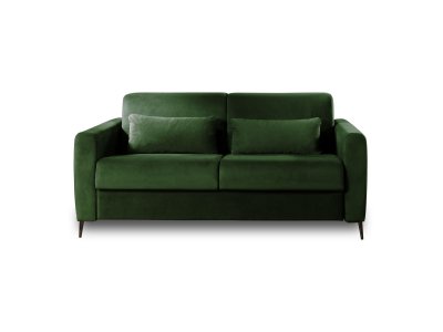 LISA DESIGN Canap&eacute; droit convertible 3 places Velours Vert