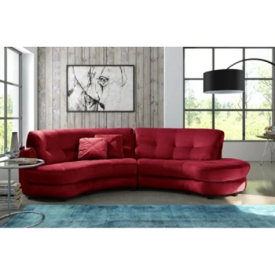 VENESETTI Canap&eacute; en tissu luxe 5/6 places brenner bordeaux, c&ocirc;t&eacute; accoudoir gauche