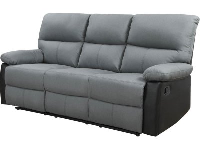HABITAT ET JARDIN Canap&eacute; relax ""Lincoln"" - 197 x 89 x 103 cm - 3 places - Noir / Gris fonc&eacute;