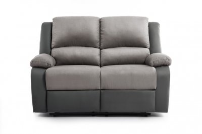 Canap&eacute; relaxation 2 places microfibre / simili detente - gris