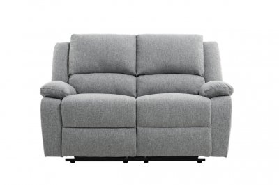 LOUNGITUDE Canap&eacute; relaxation manuel 2 places DETENTE en Tissu - Gris clair