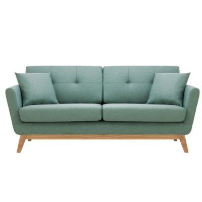 CONCEPT USINE Canap&eacute; scandinave 3 places et 2 coussins vert d'eau hoga - Vert d'eau