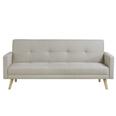 CONCEPT USINE Canap&eacute; scandinave convertible 3 places en tissu beige WOODEN