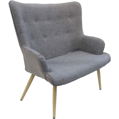 THE HOME DECO FACTORY Canap&eacute; scandinave en tissu Helsinki - 118 x 72 x 100 - Gris