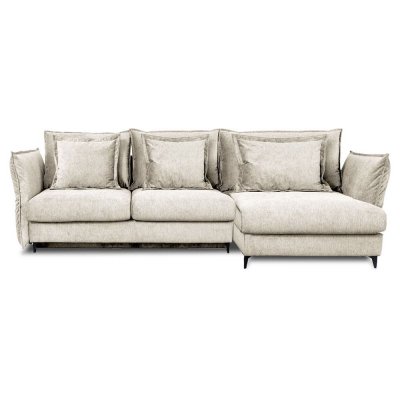MAISON AUBERTIN Canap&eacute; tissu angle droit beige verduron - 3 places