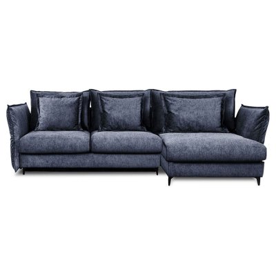 MAISON AUBERTIN Canap&eacute; tissu angle droit bleu verduron - 3 places