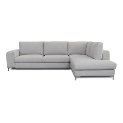  Canap&eacute; Tissu Angle Droit Gris clair Fiesole - 3 Places - Gris clair