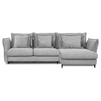 MAISON AUBERTIN Canap&eacute; tissu angle droit gris clair verduron - 3 places