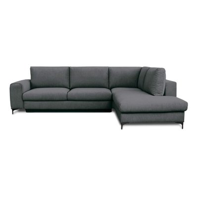  Canap&eacute; Tissu Angle Droit Gris fonc&eacute; Fiesole - 3 Places - Gris fonc&eacute;