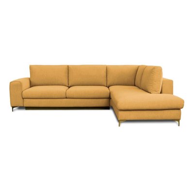  Canap&eacute; Tissu Angle Droit Jaune Fiesole - 3 Places - Jaune