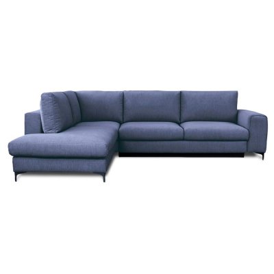  Canap&eacute; Tissu Angle Gauche Bleu Fiesole 3 Places - Bleu