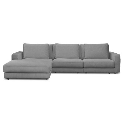  Canap&eacute; tissu angle gauche gris clair venezia 5 places