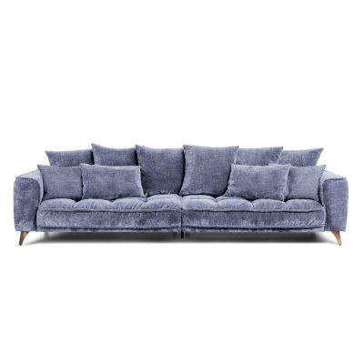  Canap&eacute; Tissu Droit Bleu Altamo - 4 Places - Bleu