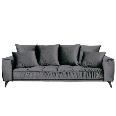  Canap&eacute; tissu droit gris fonc&eacute; altamo - 3 places