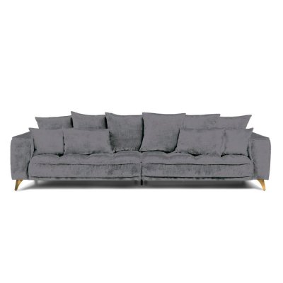  Canap&eacute; Tissu Droit Gris Fonc&eacute; Altamo - 4 Places - Gris fonc&eacute;