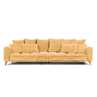  Canap&eacute; Tissu Droit Jaune Altamo - 4 Places - Jaune
