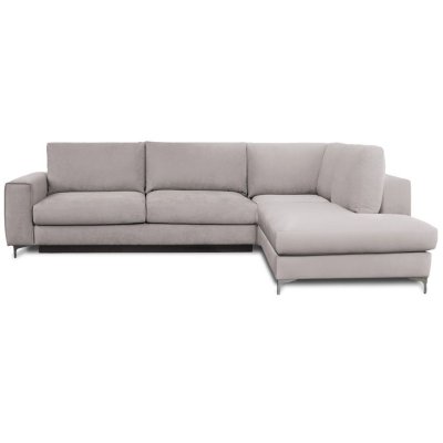  Canap&eacute; Velours Angle Droit Gris clair Fiesole - 3 Places - Gris clair