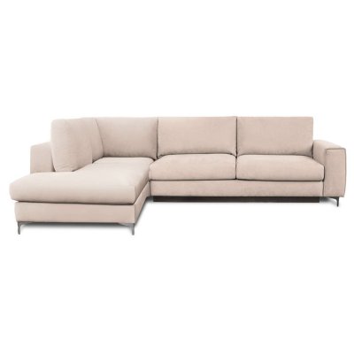  Canap&eacute; Velours Angle Gauche Beige Fiesole 3 Places - Beige