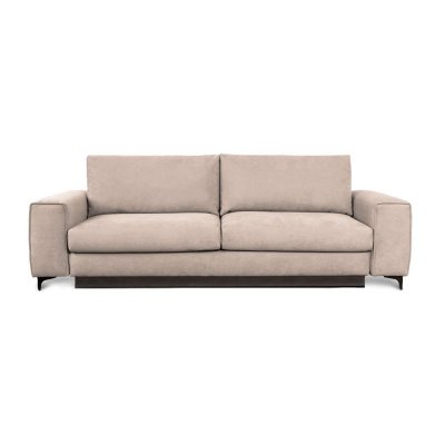  Canap&eacute; Velours Droit Beige Fiesole - 3 Places