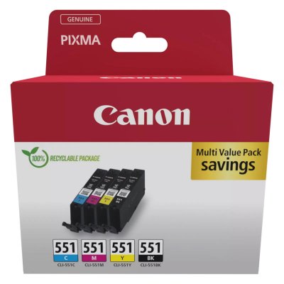 Canon 6509B015 Multipack Noir(e) / Cyan / Magenta / Jaune Original CLI-551