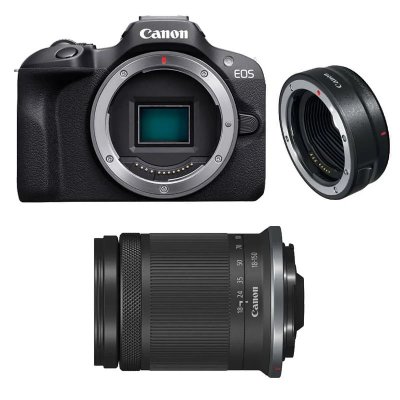 CANON  appareil photo hybride eos r100 + rf-s 18-150mm f/3.5-6.3 is stm + bague ef-eos r