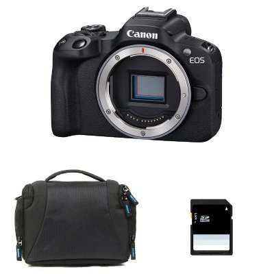 CANON  appareil photo hybride eos r50 nu + sac + carte sd 8 go