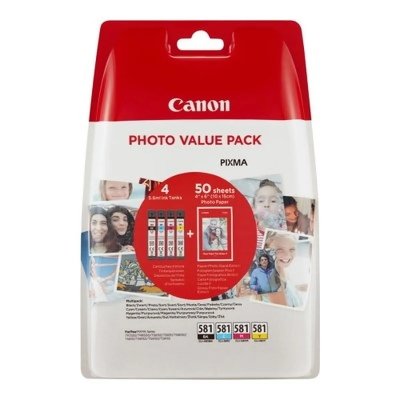 CANON  Cli-581 Bk/C/M/Y + papier photo