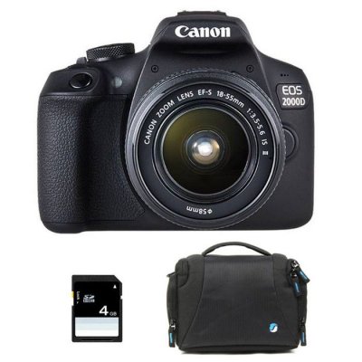 CANON  eos 2000d + 18-55 is II + sac + sd 4go 