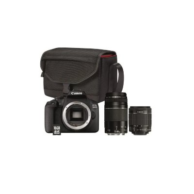CANON  EOS 2000D+EF-S 18-55 IS II+EF 75-300 f/4-5,6 III + Sac + Carte m&eacute;moire SD 16 Go